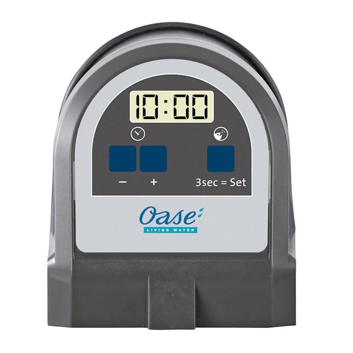 Black Battery-Powered Automatic Fish Feeder with LCD Display