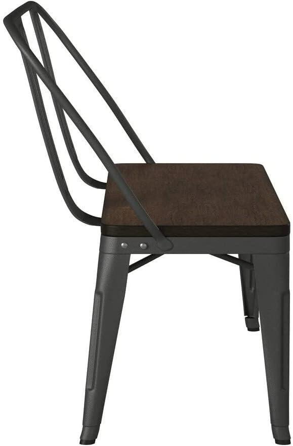 Creative Image's International Metal Bench W/ Wood Top, Gunmetal