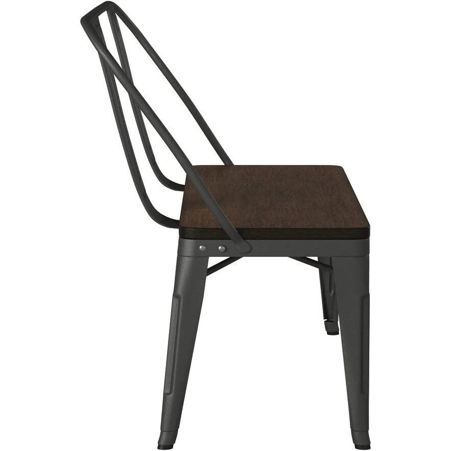Creative Image's International Metal Bench W/ Wood Top, Gunmetal