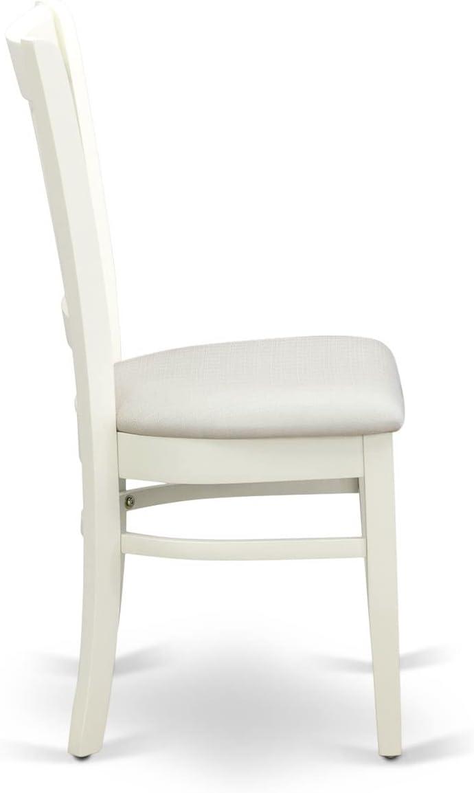 East West Furniture Vancouver 37" Fabric Dining Chairs in White (Set of 2)