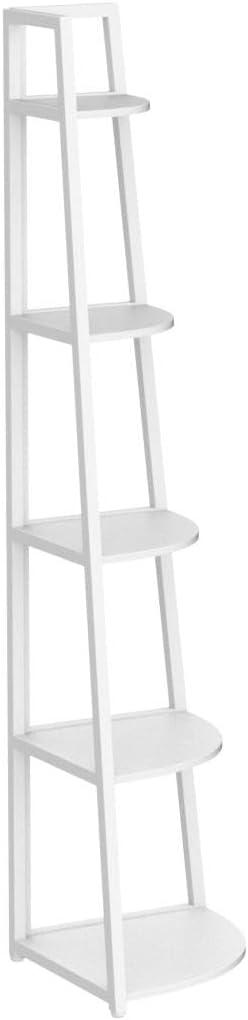 Hommoo 5-Tier Corner Shelf, 70" Tall Corner Ladder Shelf Small Bookshelf White