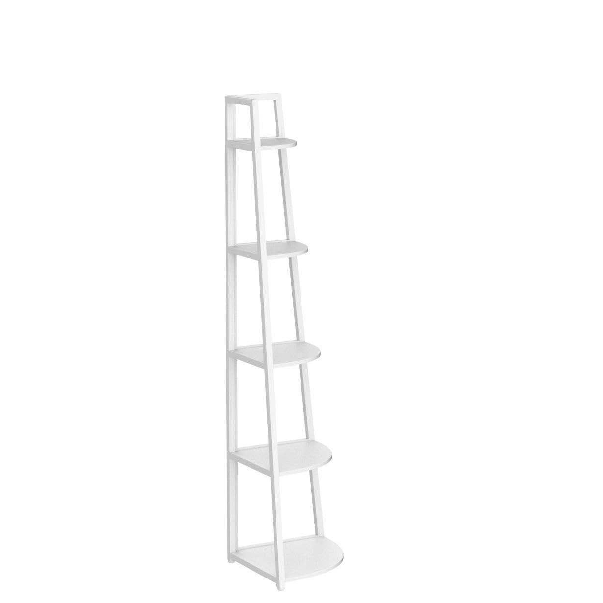 Hommoo 5-Tier Corner Shelf, 70" Tall Corner Ladder Shelf Small Bookshelf White