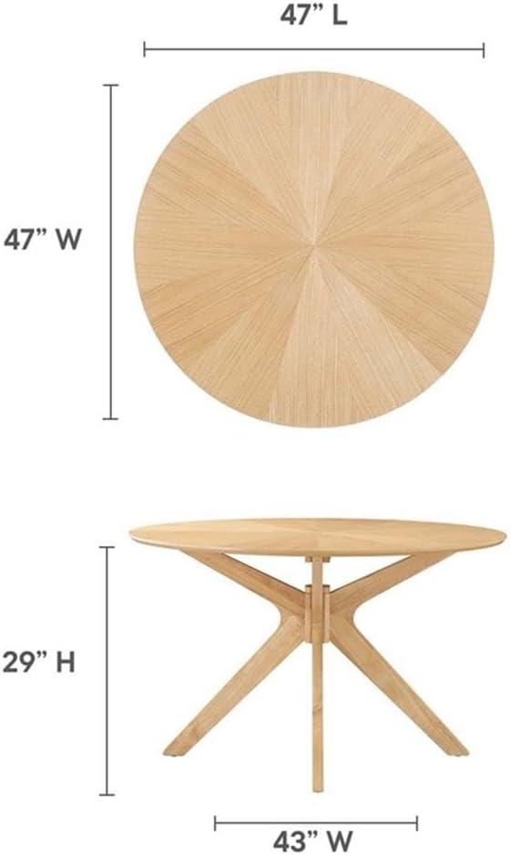 Crossroads 47" Round Wood Dining Table by Modway
