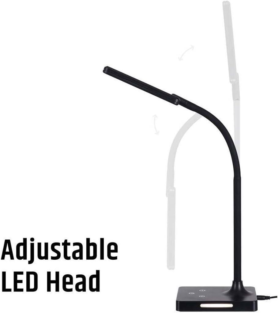 Brilli 21"H Charge Up Circadian LED Desk Lamp (Set of 2), Black Finish with Touch Switch, Night Light on Base