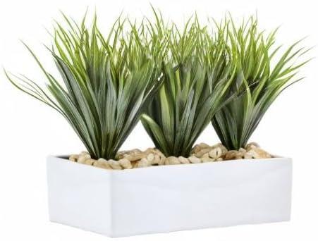 Nearly Natural 12-in Vanilla Grass in Rectangular Planter