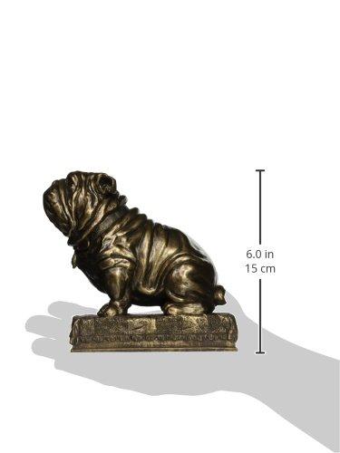 AMIPOR Inch British Bulldog Bookends Resin Sculpture Bookends Hand Painted Bronze Finish Desktop Organizer