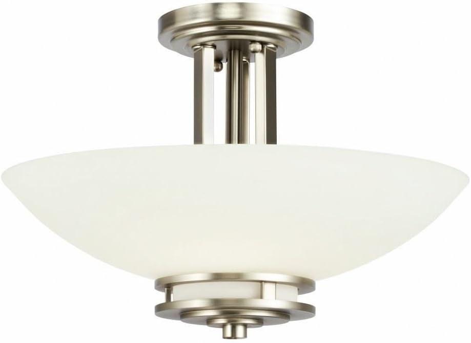 Hendrik Polished Nickel 10"H x 15"Dia Modern Semi-Flush Ceiling Light