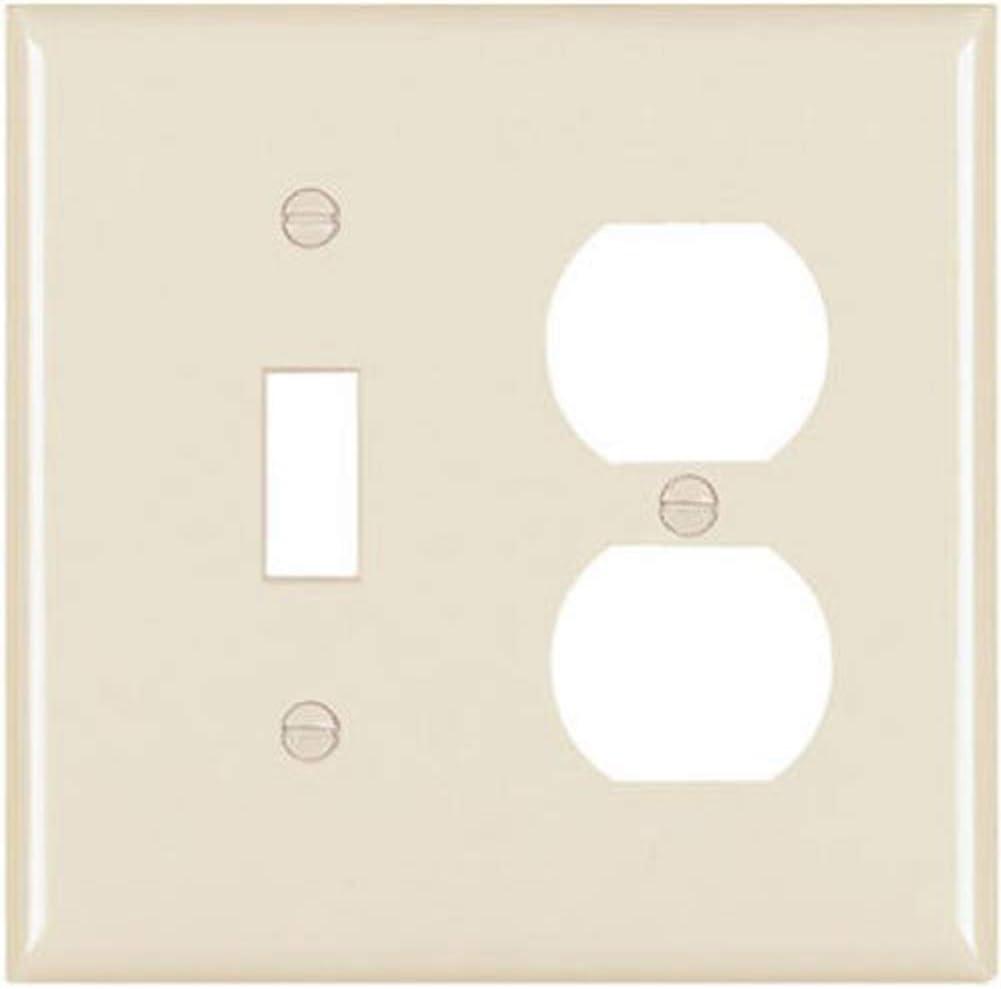 Light Almond 2-Gang Nylon Toggle and Duplex Wall Plate