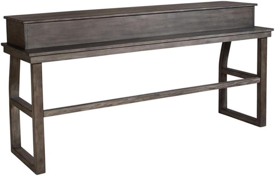 Hayden Way Gray Wash Wood and Metal Console Bar Table