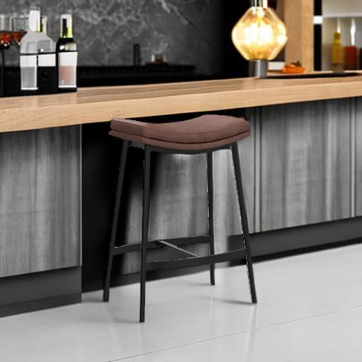 Upholstered Counter Height Metal Barstool - Nathan James