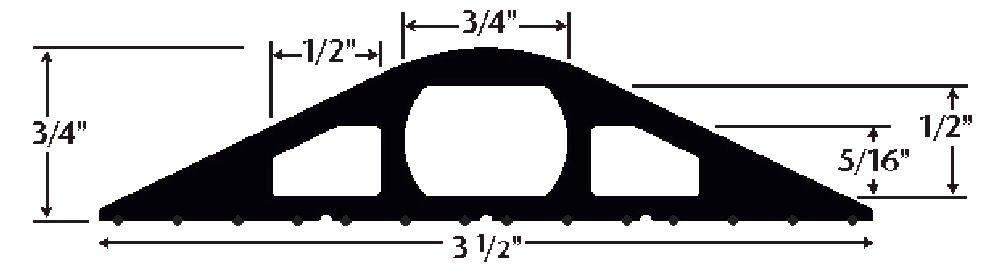 Checkers Cable Protector,3 Channels,Black,10 ft.L RFD3-10