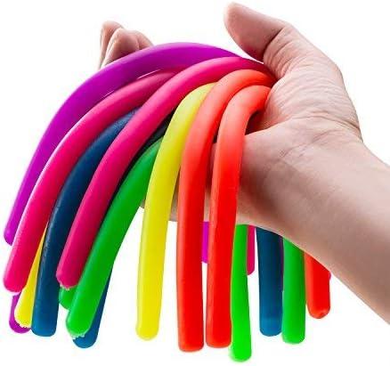 Colorful Sensory Fidget Stretch Toys-Stretchy Strings Fidget Toy for Relaxing Therapy (12 Pack 6 Colors) - for Adults and Kids-Stress Toy Helps with ADHD ADD OCD Autism Bad