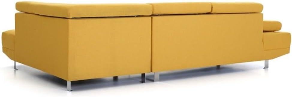 Glory Furniture Riveredge Twill Fabric Sectional in Yellow