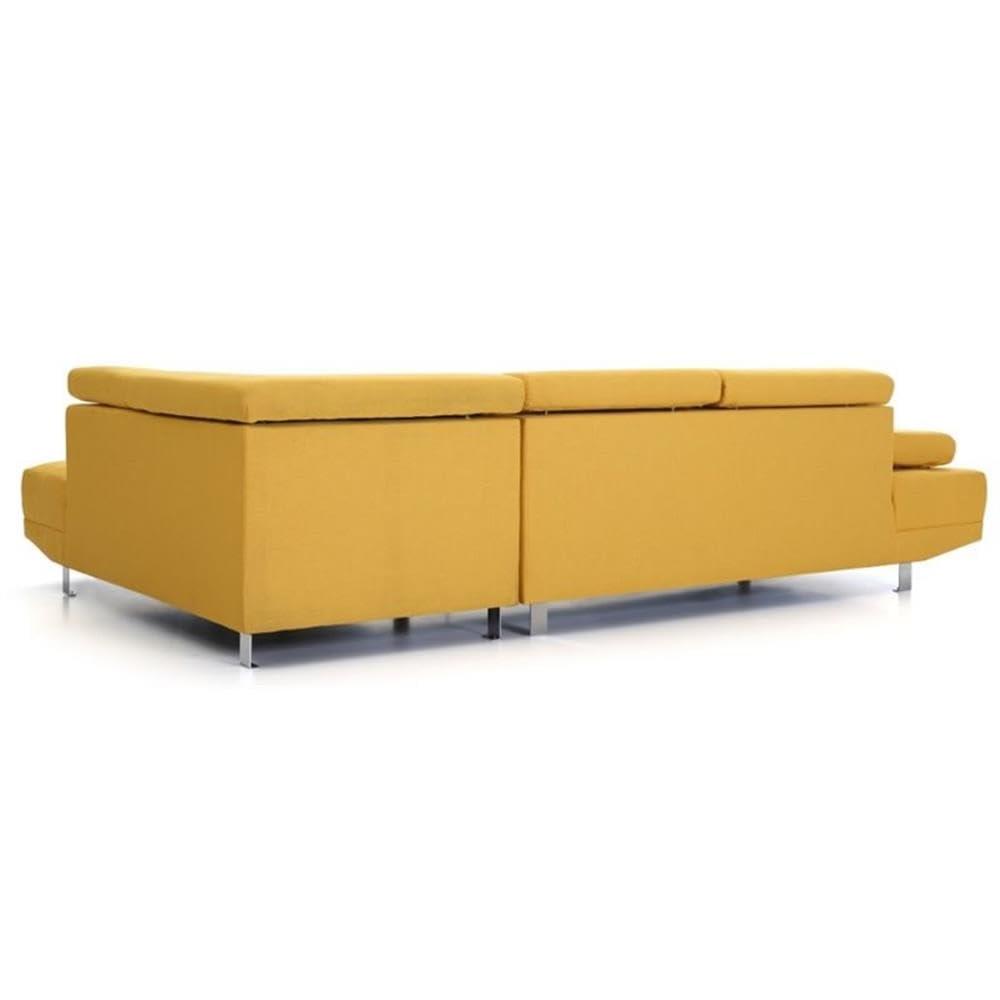 Glory Furniture Riveredge Twill Fabric Sectional in Yellow