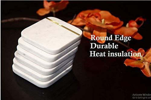 Mercer41 Raniyha Marble Round Coaster 4-Pack