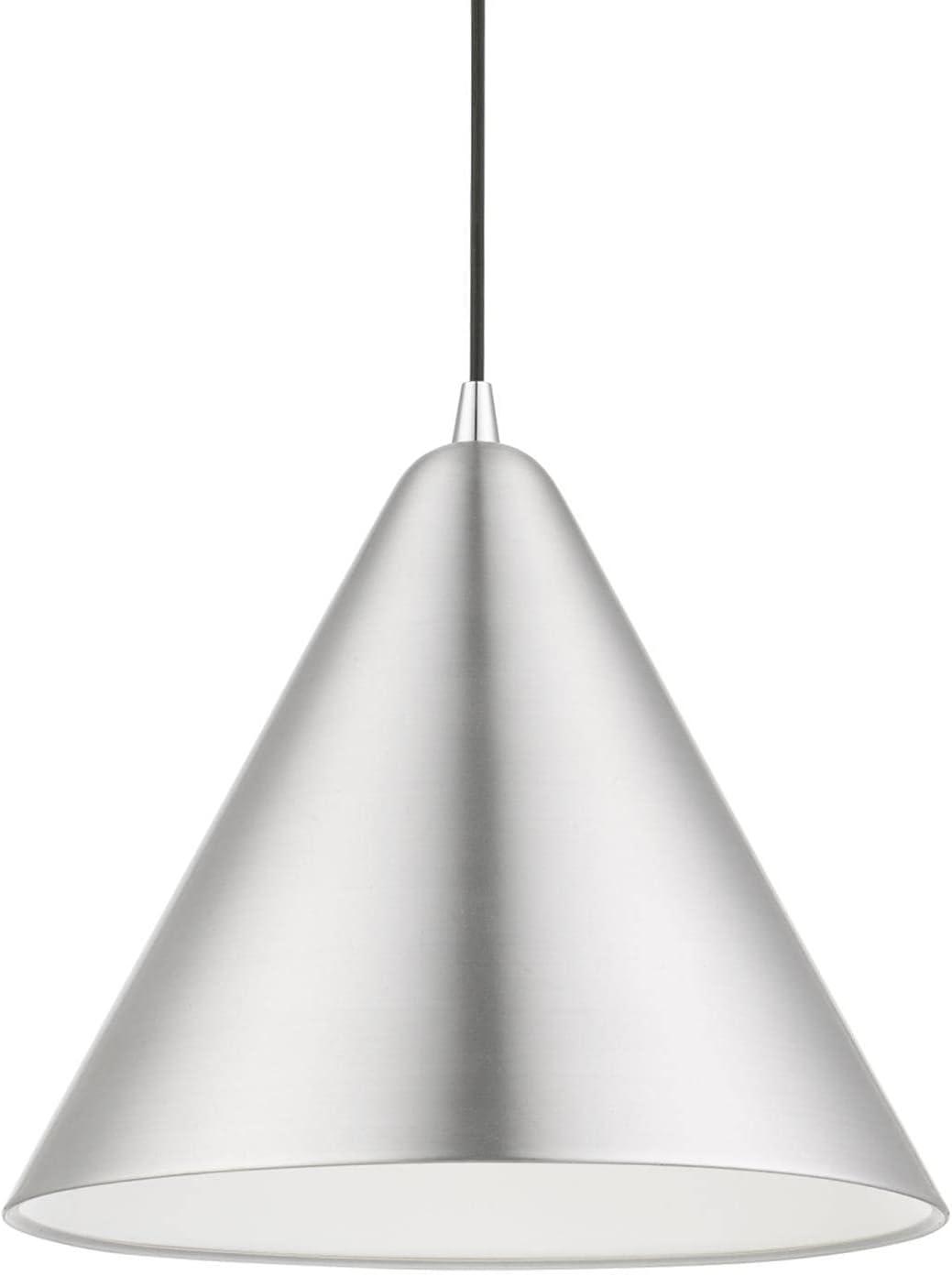 Livex Lighting Dulce 1 - Light Pendant in  Brushed Aluminum/Polished Chrome