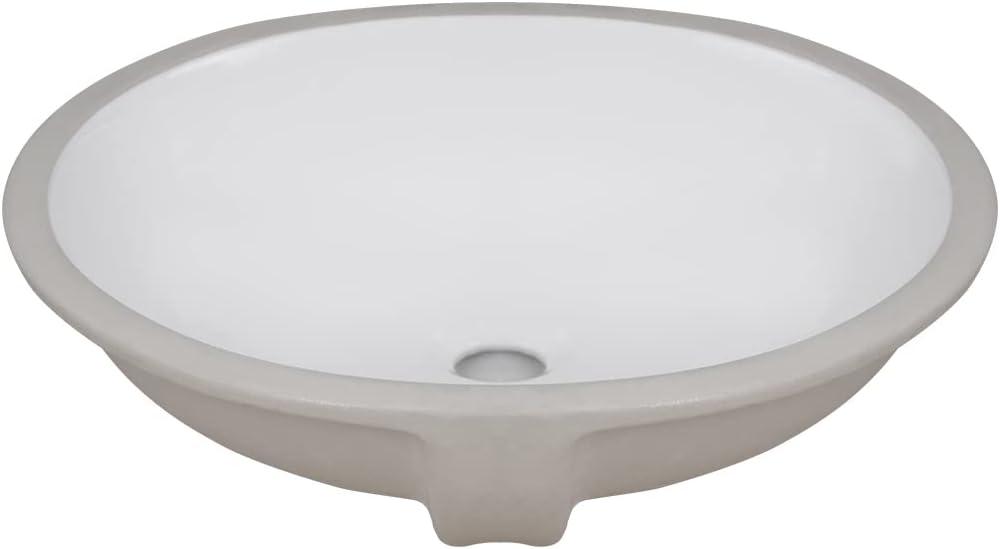 DeerValley Symmetry 19 1/2" X 16" Oval Vitreous China Undermount Bathroom Sink with Overflow