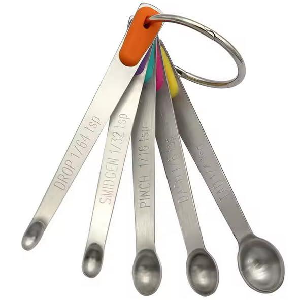 Measuring Spoons Set, Heavy Duty Stainless Steel Measuring Spoons, Mini Measuring Spoon for Cooking Baking, Tablespoon Teaspoon for Dry or Liquid Ingredients, Fits in Spice Jar,set of 5