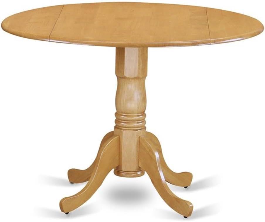 HomeStock Eclectic Elegance Round Table With Two 9" Drop Leaves