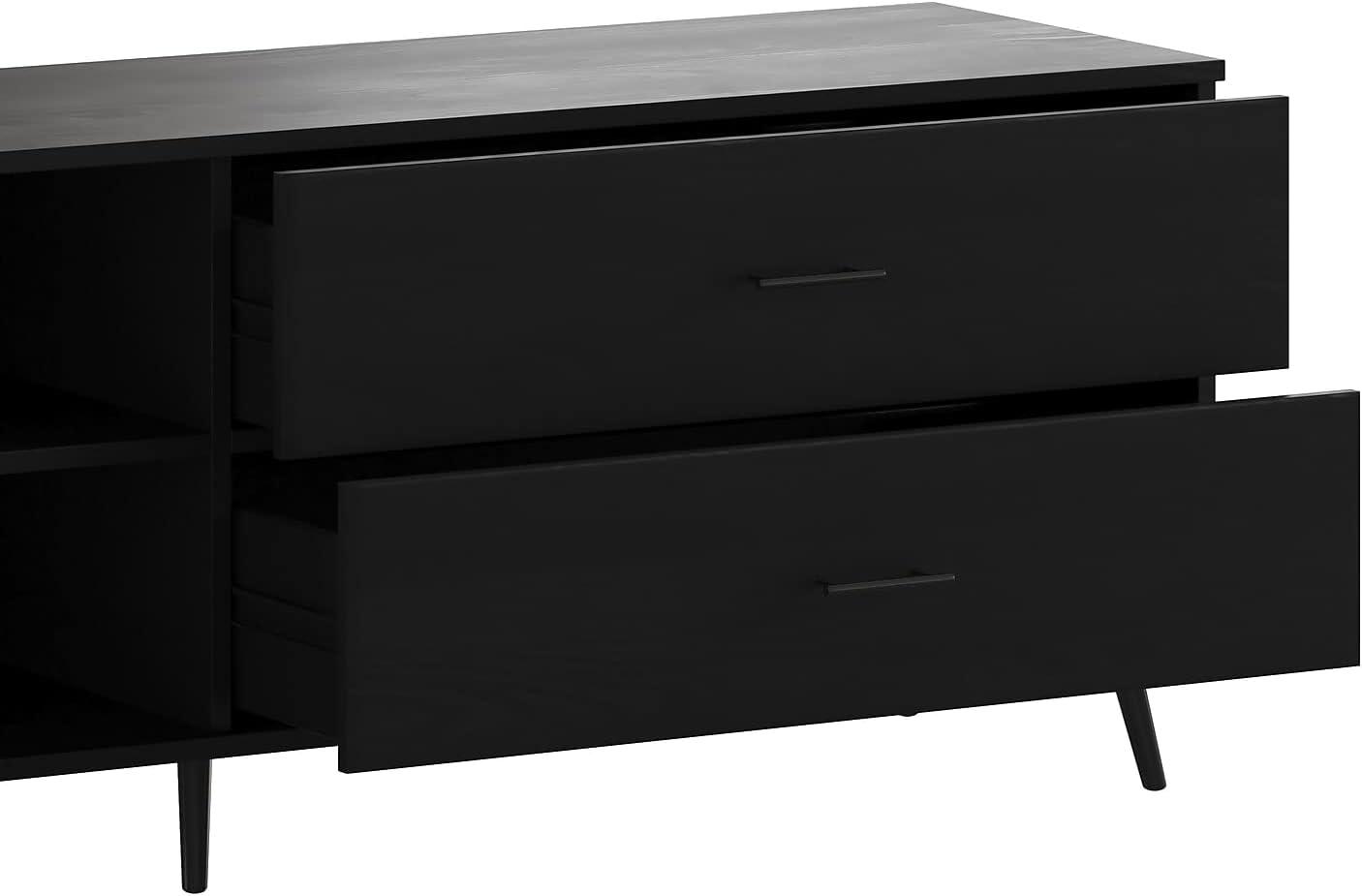 Flash Furniture Nelson 65" Mid Century Modern TV Stand for up to 60" TV's with Adjustable Shelf and Storage Drawers