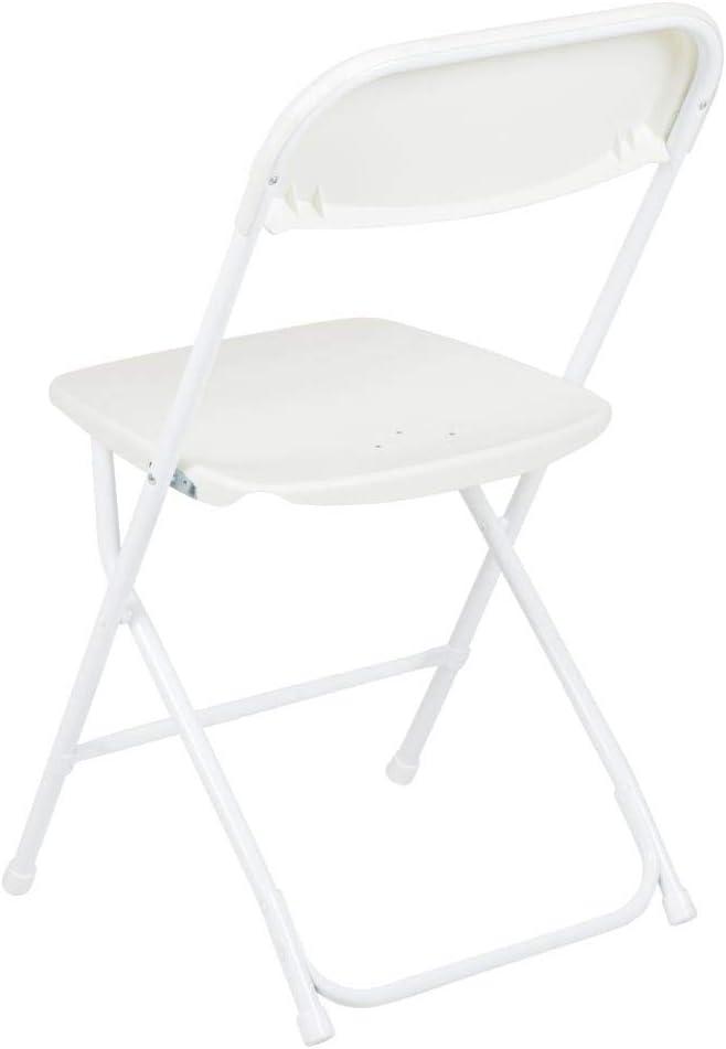 Flash Furniture Hercules Series Plastic Folding Chair White - 2 Pack 650LB Weight Capacity Comfortable Event Chair-Lightweight Folding Chair