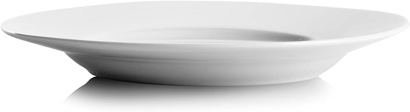 10 Strawberry Street Simply White 6" Round Ceramic Appetizer Plate, Set of 6