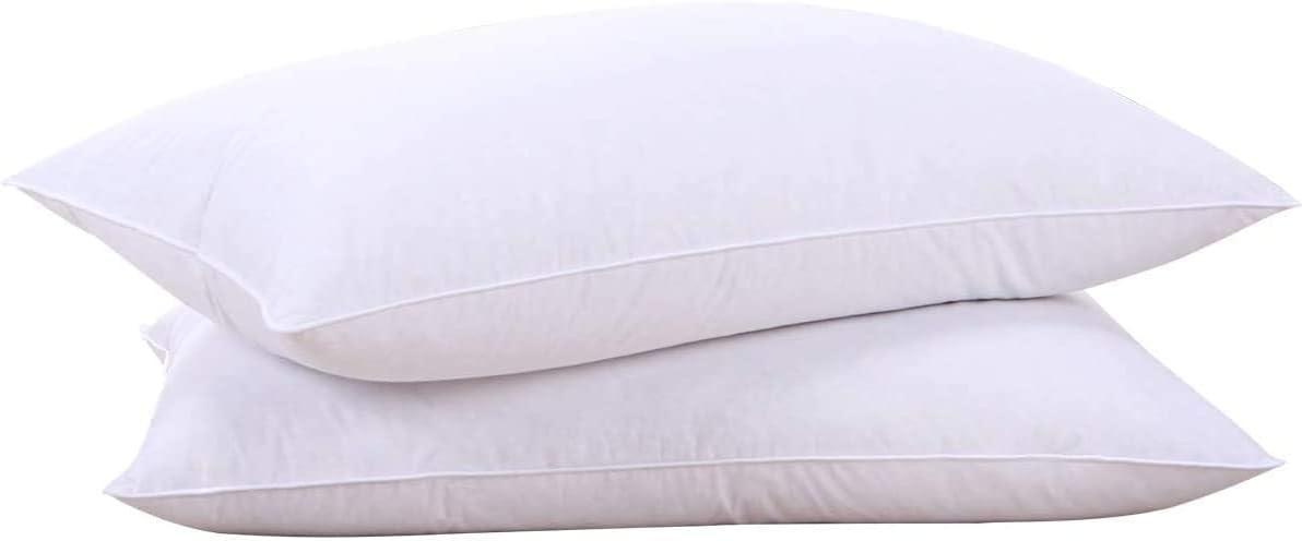 White Goose Feather and Down King Size Pillows Set of 2