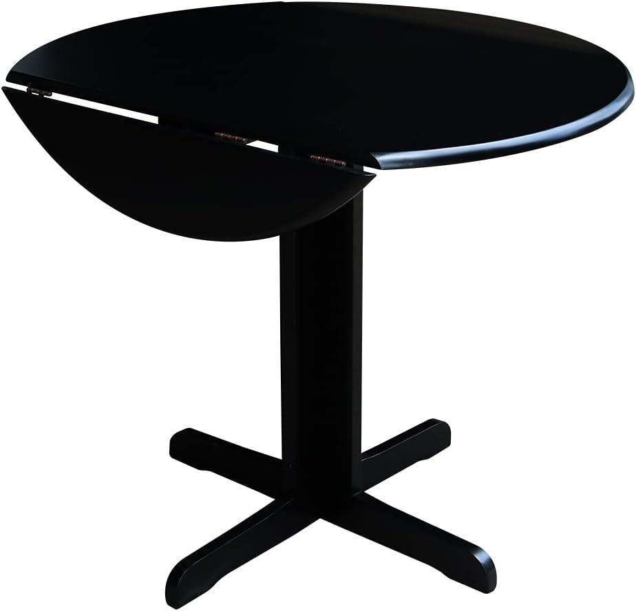 36" Dual Dining Drop Leaf Dining Table Black - International Concepts