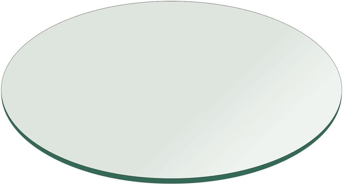 Glass Table Top 16 Inch Round 1/2 Inch Thick Flat Polish Tempered