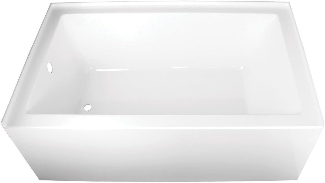 Kingston Brass Aqua Eden 60-Inch Acrylic Rectangular 3-Wall Alcove Tub