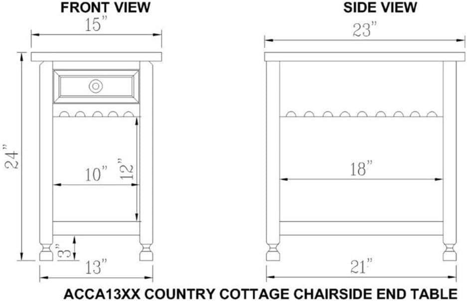 Alaterre Country Cottage Chairside Table