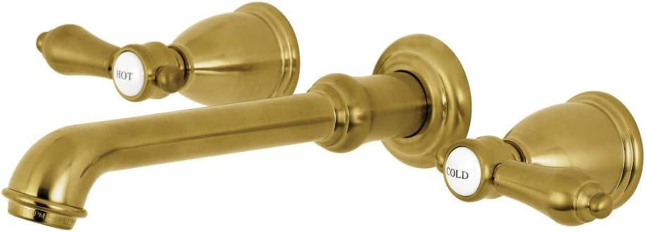 Kingston Brass Heirloom Two-Handle 3-Hole Wall Mount Bathroom Faucet