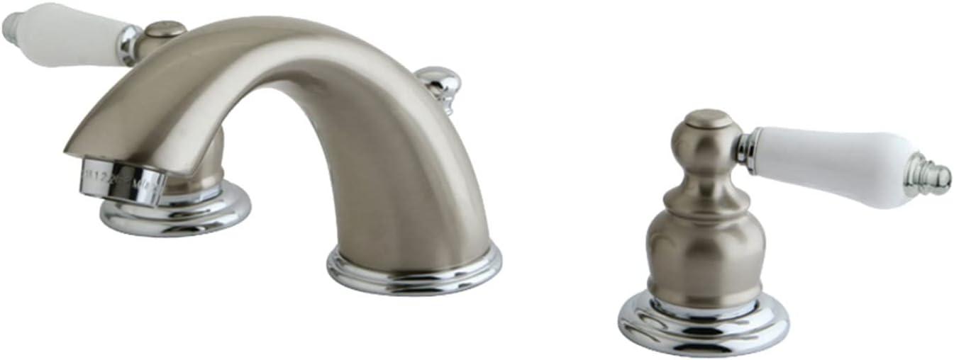 Kingston Brass KB977B Widespread Bathroom Faucet, Brushed Nickel/Polished Chrome