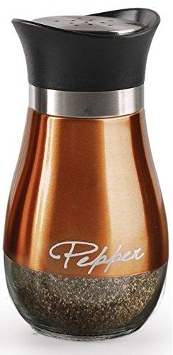 Circleware, Cafe Contempo Copper and Glass Salt and Pepper Shaker Set, Set of 2, 4.42oz each