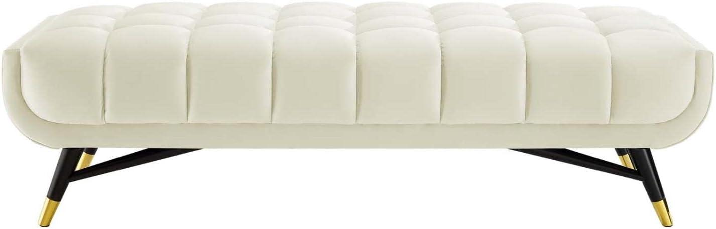 Modway EEI-4241 Adept 60" Performance Velvet Bench in Ivory, 60 Inches