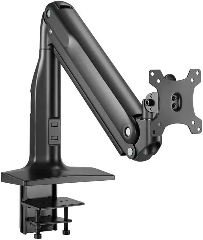 Heavy-Duty Black Adjustable Gas-Spring Single-Monitor Desk Mount