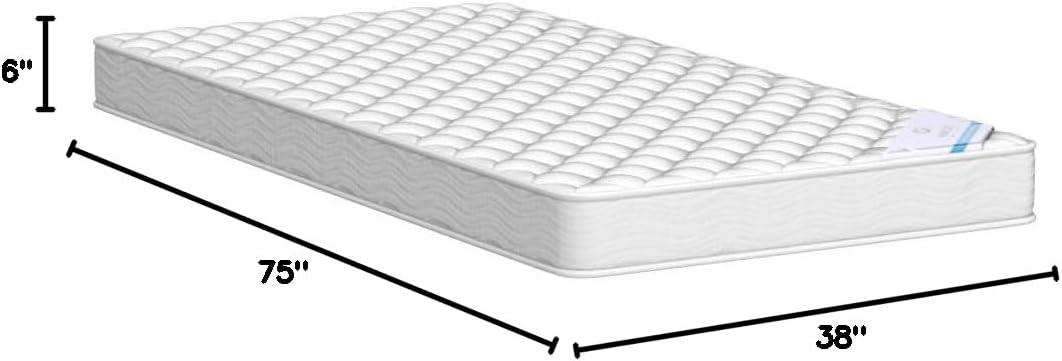 Twin White Innerspring Mattress with Memory Foam