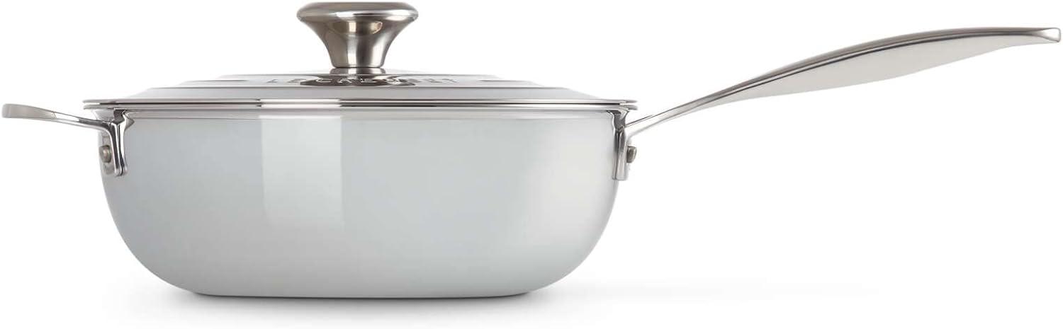 3.5 Quart Silver Stainless Steel Nonstick Saucier Pan