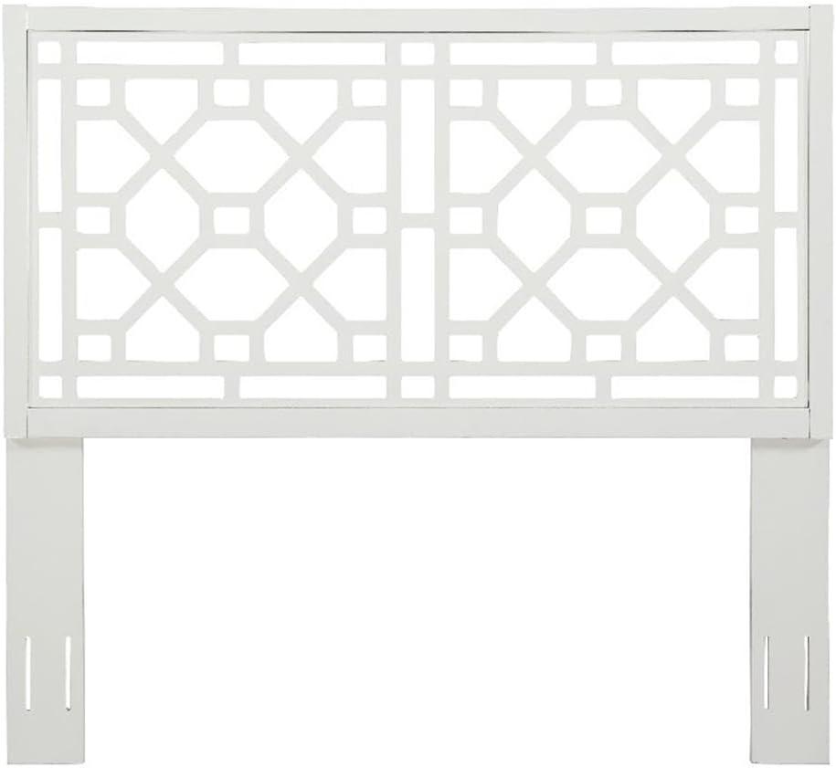 Comfort Pointe Full/Queen Thomas Headboard White: Chippendale Style, Poplar Wood, Painted Finish, Adjustable Height