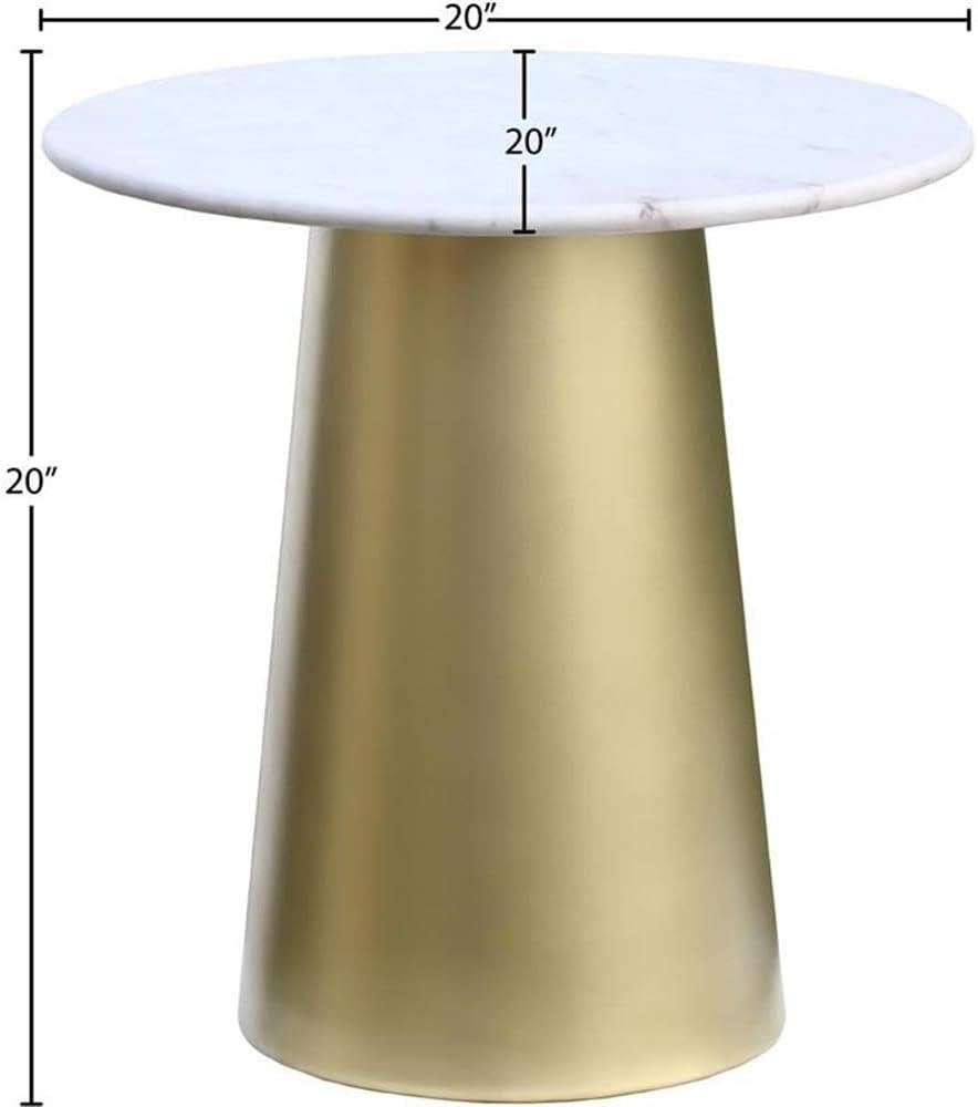 Meridian Furniture Sorrento Contemporary Marble End Table in Gold