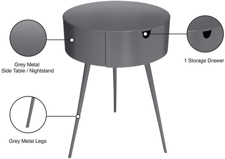 Meridian Furniture,Bali Grey Nightstand