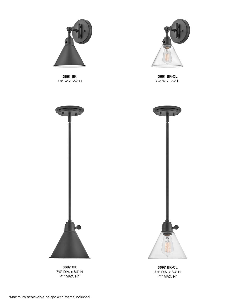 Lennon Adjustable Sconce - Black