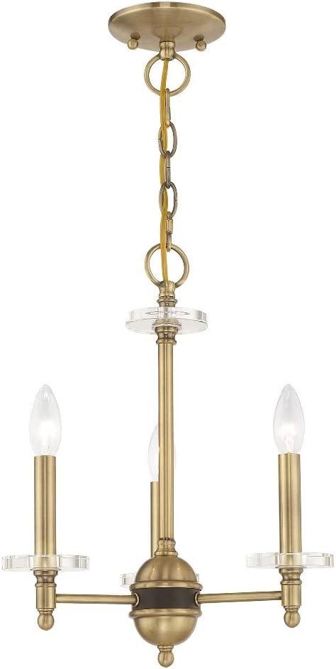 Bancroft Antique Brass Mini Chandelier with Clear Crystal Accents