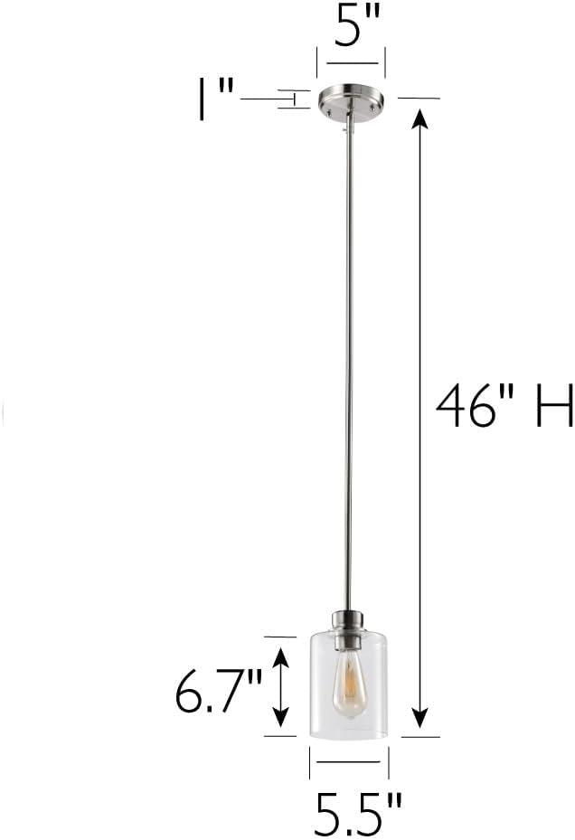 Satin Nickel Glass LED Mini Pendant Light