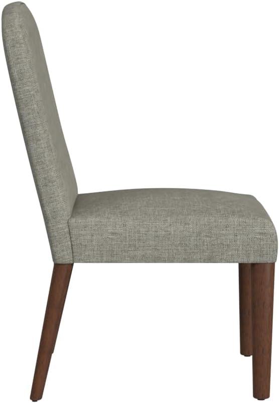 Rounded Back Upholstered Dining Chair Gray - HomePop: Modern Accent Side Chair, Wood Legs, Easy Maintenance
