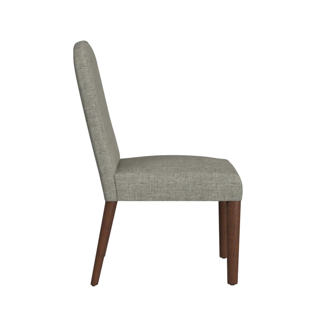 Rounded Back Upholstered Dining Chair Gray - HomePop: Modern Accent Side Chair, Wood Legs, Easy Maintenance