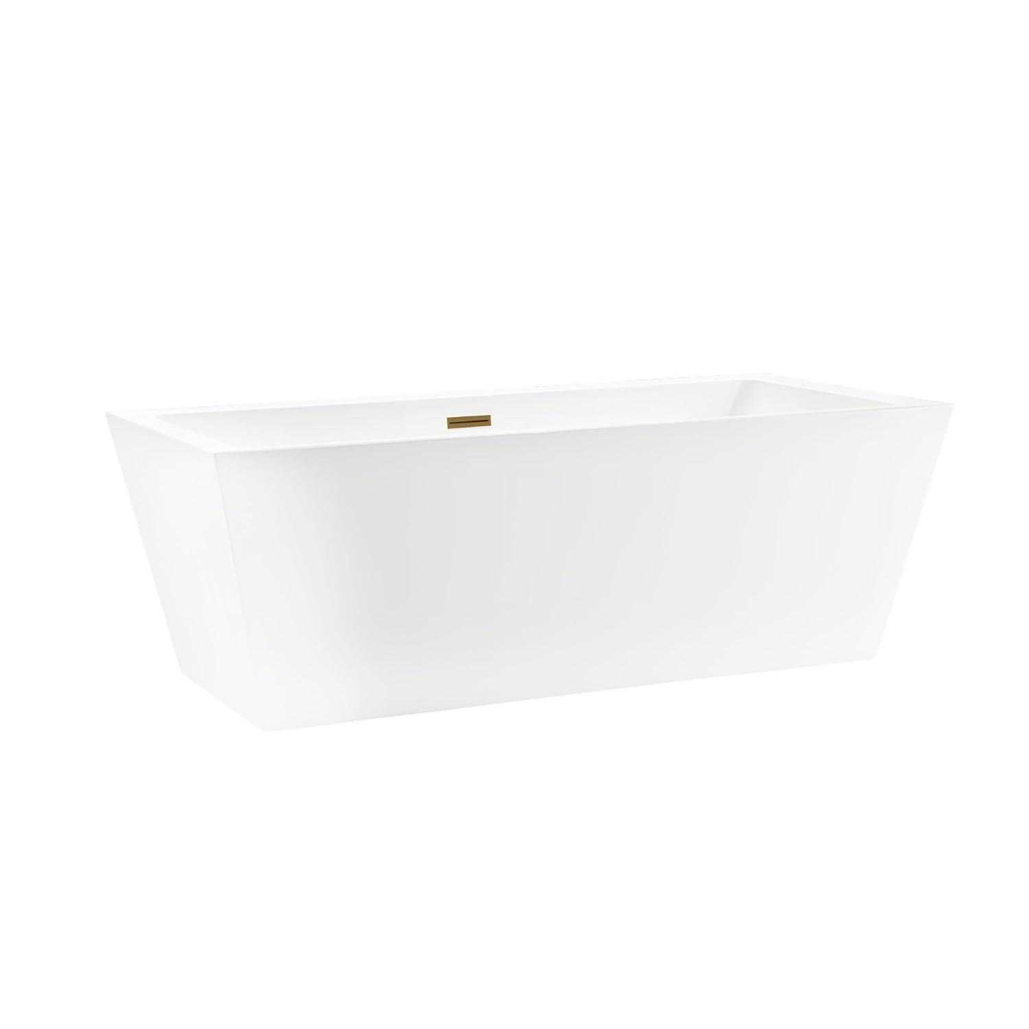 Vanity Art Elena 59" x 30" Freestanding Soaking Acrylic Bathtub VA6814-S-TG