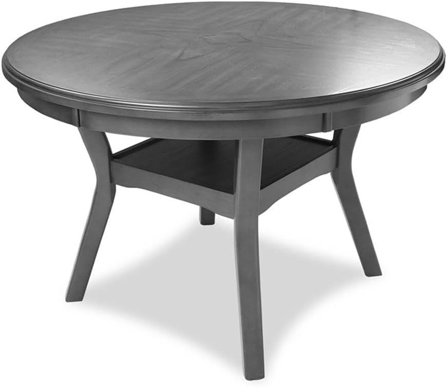 Gray Round Wood Dining Table Set with 4 Chairs