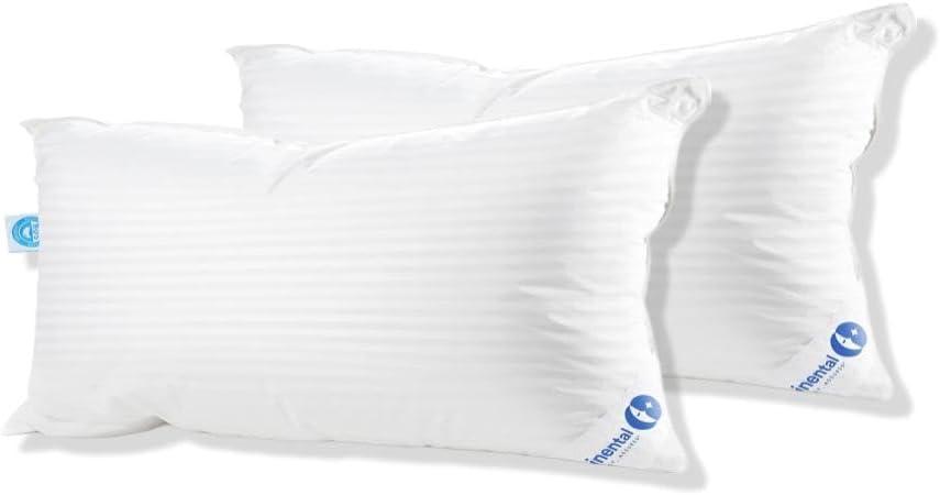 Continental Mfg. Co. Superior Down 700 Fill Power Hungarian White Goose Down Pillow, 2 Pack (Set of 2)
