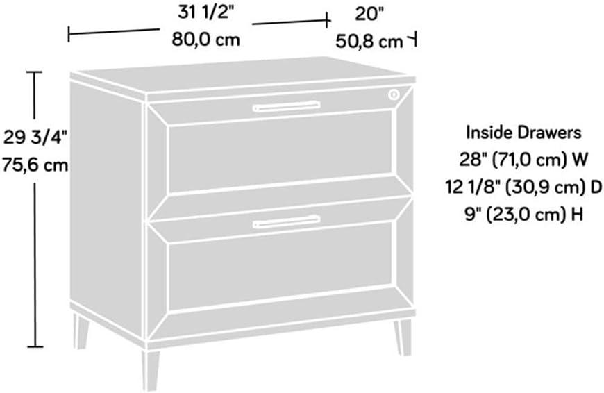 Sauder Tiffin Line 2 Drawer File Cabinet Raven Oak